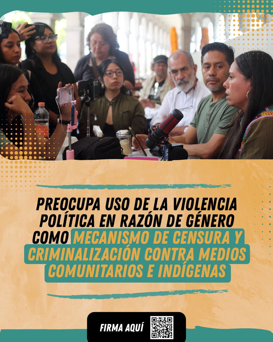 Compartimos la carta firmada por 355 organizaciones, periodistas, academia y ciudadanía, en la que expresamos nuestra preocupación por el uso de la violencia política en razón de género como mecanismo de censura contra medios comunitarios e indígenas.  👉 bit.ly/4hqEReJ
