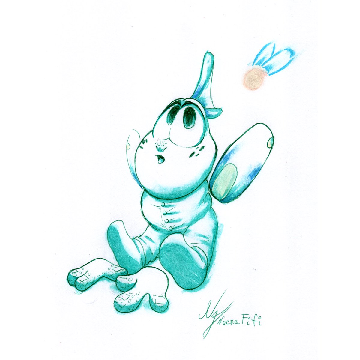 Using gel pen for shading is so helpful...

Anyway here's all Fifi and Murfy's kids as babies! #rayman #raymanoc #traditionalart