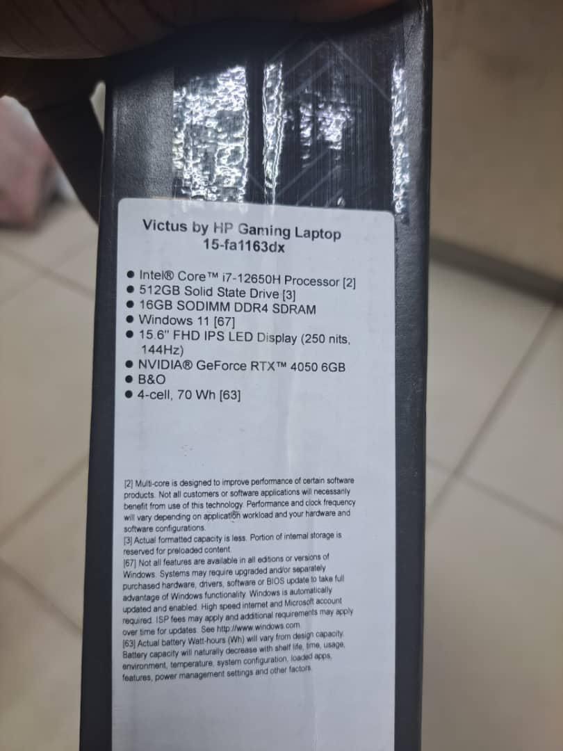 JohnAkintola3's tweet image. 💻 Victus by HP 15-fa1163dx
Power meets precision.
Intel® Core™ i7-12650H | 16GB RAM | 512GB SSD
NVIDIA® RTX™ 4050 (6GB) | 15.6” FHD 144Hz Display
B&amp;amp;O tuned audio | 70Wh battery | Windows 11

₦2,200,000 — performance refined.

#HPVictus #GamingLaptop #RTX4050