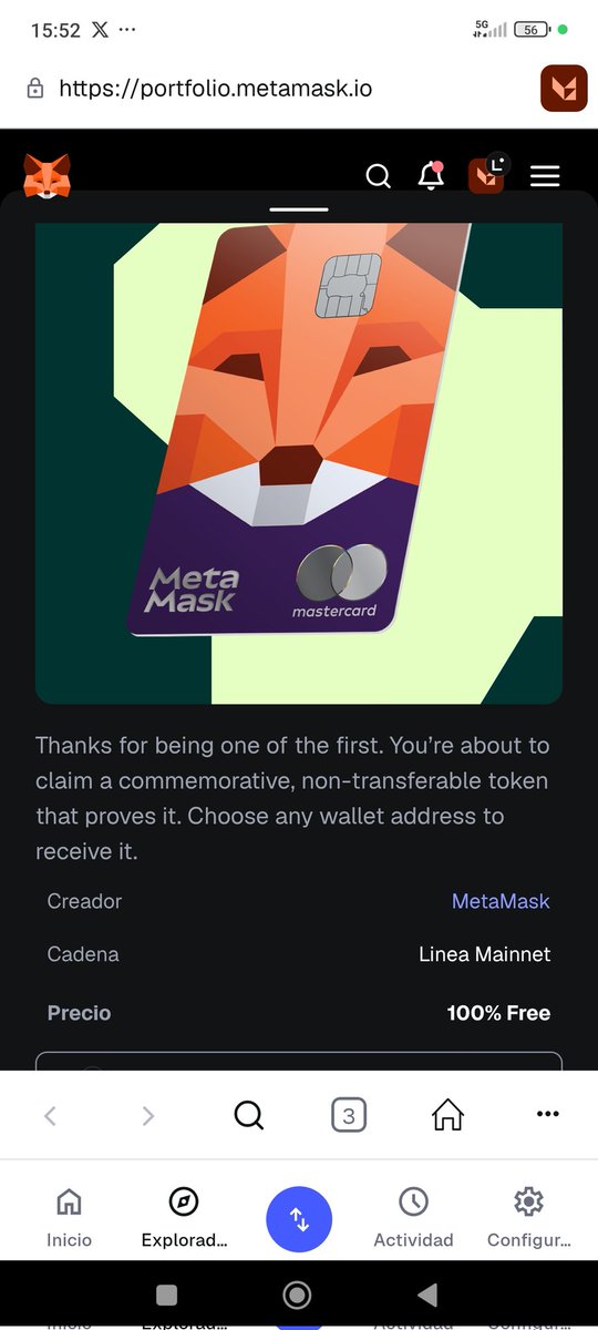 CriptosLive's tweet image. Del Reino Unido a Canarias. Hoy me llegó está maravilla de tarjeta metálica de @MetaMask , además sin retrasos. Muy contento con ese NFT que valdrá oro y va ligado a mí wallet. Se que el zorro se acordará de los primeros que apostamos por él.
