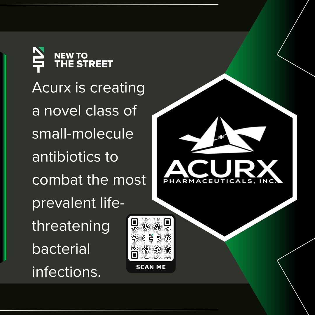 NewToTheStreet's tweet image. Acurx Pharmaceuticals: Innovating the Future of Antibiotics!🧬💊
@acurxpharma (Nasdaq: ACXP) (NASDAQ: ACXP) is pioneering a new class of small-molecule antibiotics designed to fight the most prevalent and life-threatening bacterial infections, addressing one of the biggest…