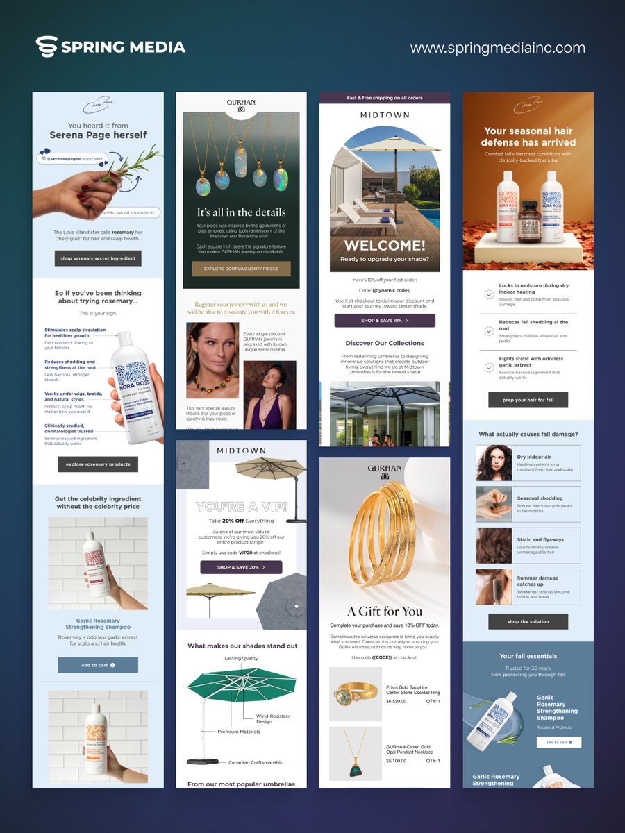 chief_arik's tweet image. A look at some of the recent email designs we’ve built across a few client accounts 🚀