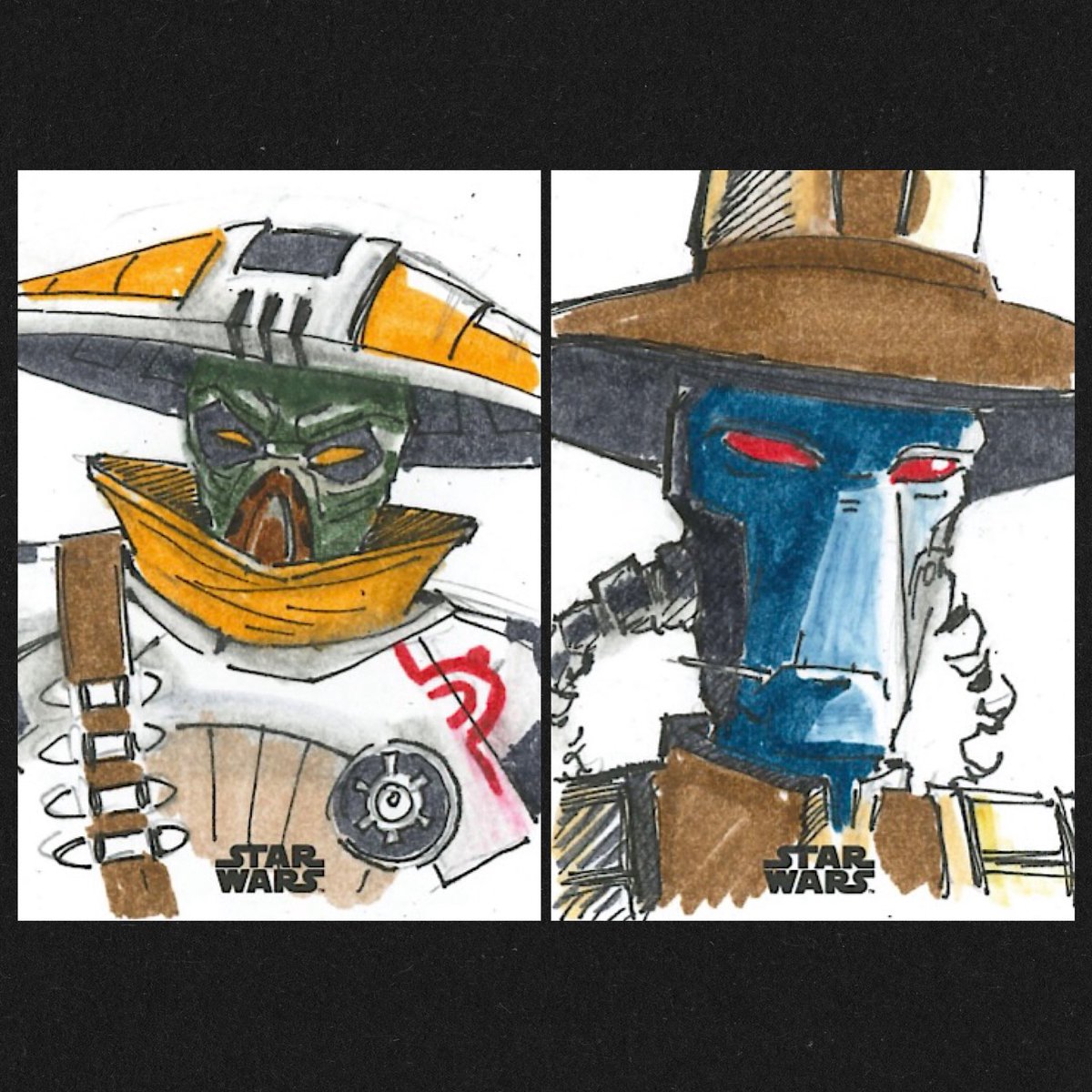 justbleeve's tweet image. Comment who you think which bounty hunter would win in a battle!
.
#cadbane #embo #bountyhunter #bountyhunters  #starwarstheclonewars #starwarsthebadbatch #tbb #clonewars  #cw  #badbatch #starwarsart #topps #sketch #sketchcard  #starwars #lucasfilm #starwarsfanart