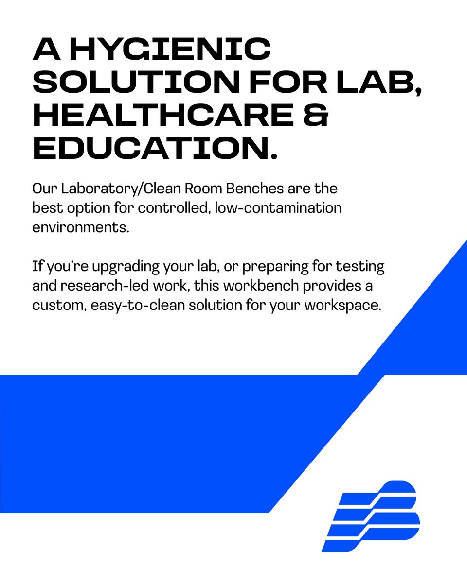 bench_master's tweet image. Our Laboratory Workbenches are made for environments where cleanliness and reliability aren’t optional.

🔬 Learn more: benchmaster.uk/product/labora…

#MadeInBritain #LaboratoryWorkbenches #CleanroomEquipment #BritishManufacturing #Benchmaster