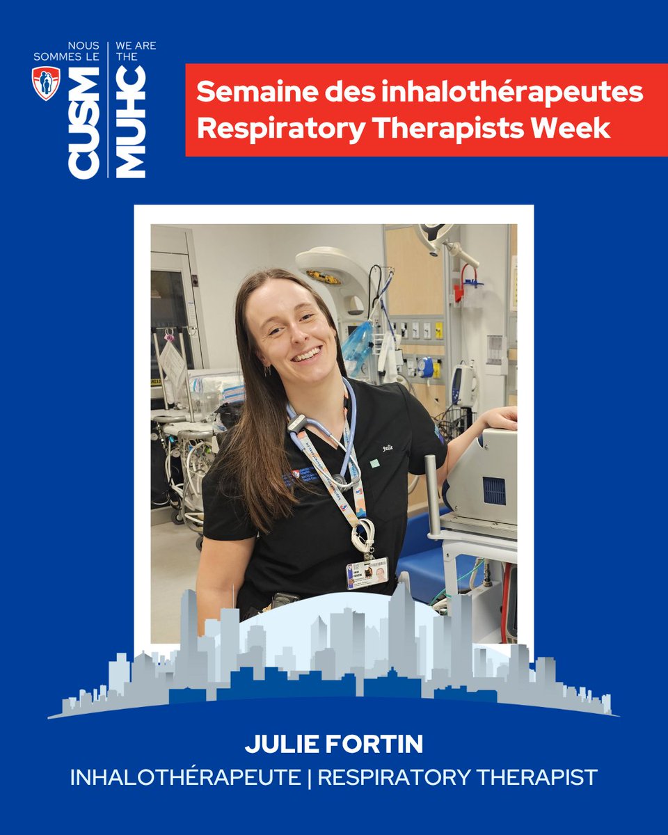 cusm_muhc's tweet image. 💙 C’est la Semaine des inhalothérapeutes!

Au CUSM, nous célébrons le travail des inhalothérapeutes, qui jouent un rôle vital dans l’ensemble de nos hôpitaux. Ensemble, ils forment une équipe dévouée qui veille à la santé respiratoire de nos patients à chaque étape de leur…