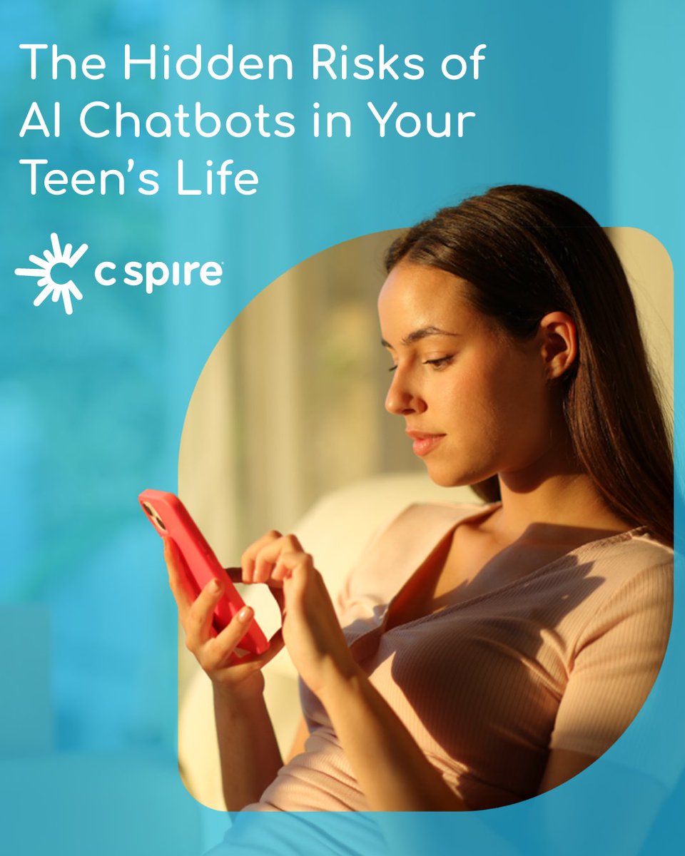 CSpire's tweet image. Over 70% of teens now use AI companions for emotional support and advice. As experts raise concerns about privacy and development risks, having the right parental controls matters. Learn what parents should know: cspi.re/p2F250XhHc7

#CybersecurityMonth