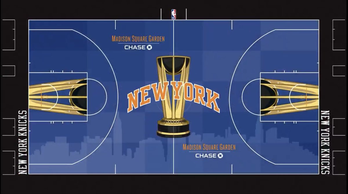 First look at the Knicks 2025 In-Season Tournament Cup court. 

Love it or hate it? 👀