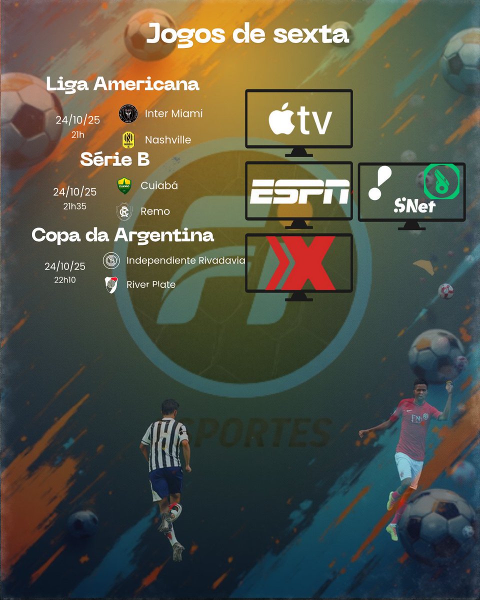 FiEsportes's tweet image. Programação do Futebol nessa sexta-feira
#Futebol
#programação 
#agenda