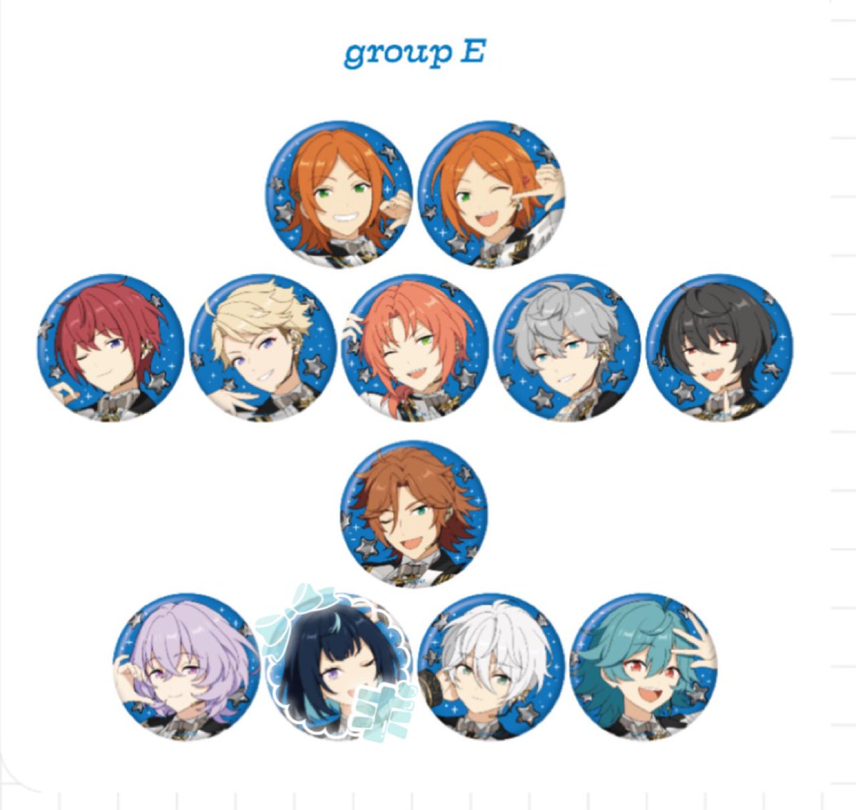 milklkn's tweet image. 〖 交換 〗あんスタ スタライ10th アイドルバッジコレクション 缶バッジ group E

譲￤ゆうた ひなた 司 レオ 泉 凛月 嵐 斑 ユメ カンナ ライカ 
求￤エス

☁️１０〜３０セット購入予定
❤︎ 初回プロカ必読
❤︎ ランダムの為仮約束
︎
検索からもお気軽にお声掛けください𓍯