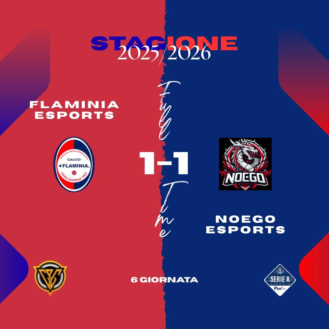🗓️Full Time🗓️

🏆<a href="/CPGItaly/">CPG Italy 🇮🇹</a>  Serie 🅰️
✈️ 🆚 <a href="/noegoesportsXI/">Noego Esports</a>  1-1 ❎
⚽️ <a href="/Benny52522503/">🅑🅔🅝🅝🅨</a> 
👟<a href="/Petruzzu98/">Pietro Rizzuto</a> 

🏆 <a href="/VPLItaly/">VPL Italy 🇮🇹</a> Serie 🅱️
🏠 🆚 <a href="/TorrinoeSports/">Torrino eSports</a> 1-0 ✅
⚽️ <a href="/berets89/">Berets</a> 

#ForzaFlaminiaEsports
