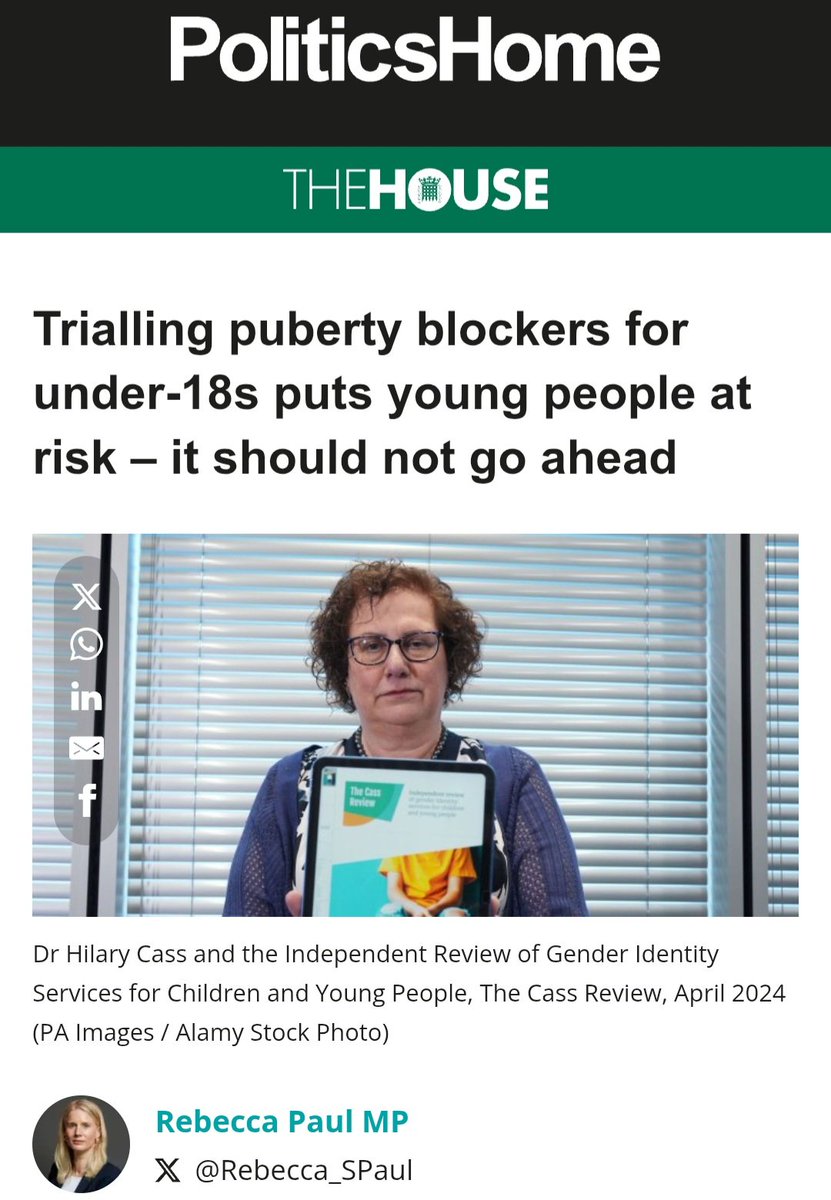 Genspect (@genspect) on Twitter photo 🇬🇧 <a href="/Rebecca_SPaul/">Rebecca Paul MP</a> is right—this trial must be stopped.
These are healthy children, not terminally ill patients. Tracking them for just two years won't reveal harms like infertility that only emerge in adulthood. And we already have 9,000 GIDS patients whose outcomes haven't been 🇬🇧 <a href="/Rebecca_SPaul/">Rebecca Paul MP</a> is right—this trial must be stopped.
These are healthy children, not terminally ill patients. Tracking them for just two years won't reveal harms like infertility that only emerge in adulthood. And we already have 9,000 GIDS patients whose outcomes haven't been