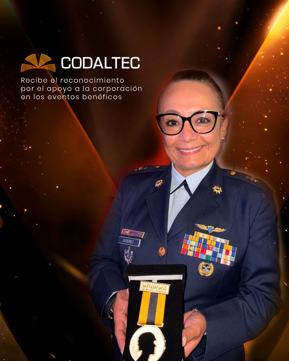 Codaltec's tweet image. ✨ Reconocimiento al compromiso y apoyo a nuestros héroes ✨
La Coronel Nilssen Janeth Gutiérrez Suárez, Gerente de CODALTEC, participó en la Cena de Gala “A la Luz de los Héroes”, organizada por la Corporación Matamoros, en conmemoración de sus 40 años de servicio al país. 🇨🇴