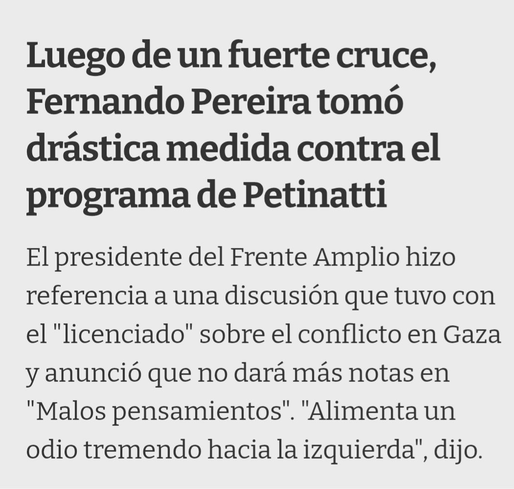 La verdadera razón  de este triste desencuentro con mi amigo Fer es que a Pereira LE DA TRABAJO responder preguntas incómodas y ya sabemos que todo lo que le de LABURO lo esquiva.