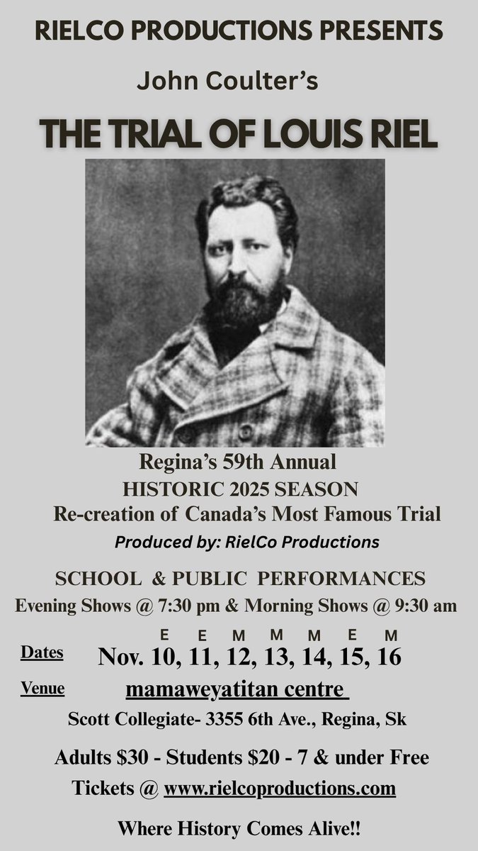 Tickets @ rielcoproductions.com