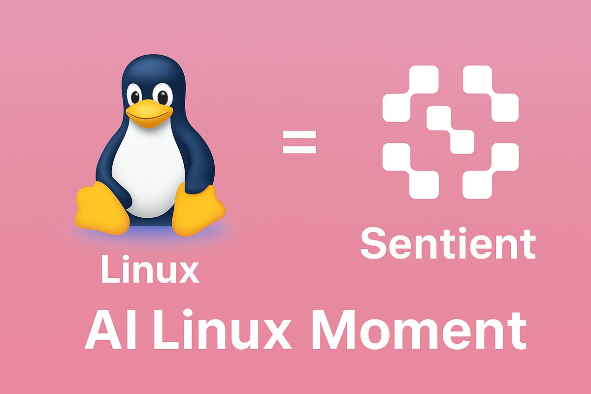 Maxi_cho's tweet image. [Sentient(@SentientAGI): AI Linux Moment]
AI 산업이 오픈소스 혁신기로 진입하고 있다.

1. What is Linux Moment?
Linux Moment는 일반적으로 기술 산업의 개방형 혁신이 폭발적으로 일어나는 전환점을 의미합니다.

▶ 90년대 초반 MS 및 유닉스가 OS 시장을 독점
▶ 리눅스는 OS 시장을 오픈소스…