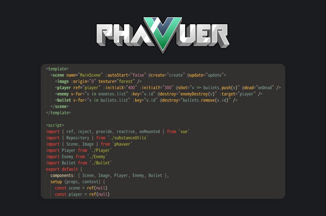 MadeWithVueJS's tweet image. Phavuer by @Laineus helps you develop games with Vue 3 & the open-source game framework Phaser 🎮️ - madewithvuejs.com/phavuer
