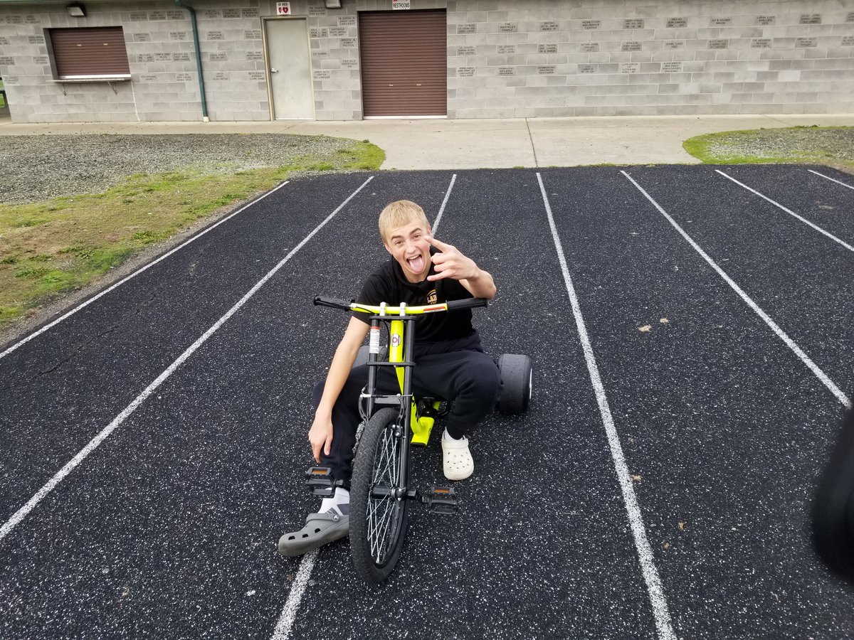 stebbins_steve's tweet photo. These two on tricycles just some how fits! https://t.co/nbQPkcLzhM