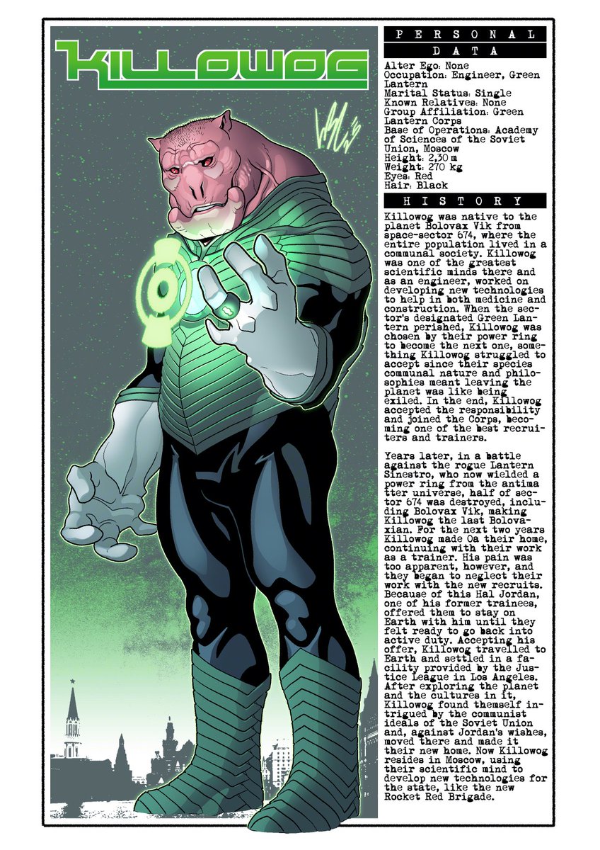 Last Green Lantern on our list, the always in a good mood KILLOWOG! 
What will the future hold for our character's adventures in the Soviet Union?
#DCtober #DCtober2025 #DCtoberReturns