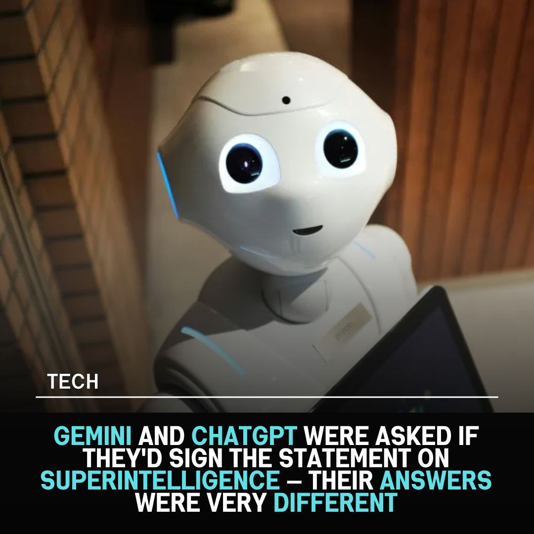 Google's Gemini and OpenAI's ChatGPT, two of the world's leading AI systems, were recently asked whether they would sign the 'Statement on Superintelligencee. ibtimes.co.uk/gemini-chatgpt…