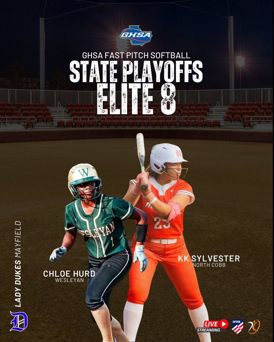 Dukes16uNat's tweet image. Two of our girls are still battling it out in the @OfficialGHSA State Playoffs. @FAMU_Softball commit @KKSylvester2027 and 2028 @Biggie2028 are headed to Columbus, GA for the Elite 8. Go finish the job ladies!