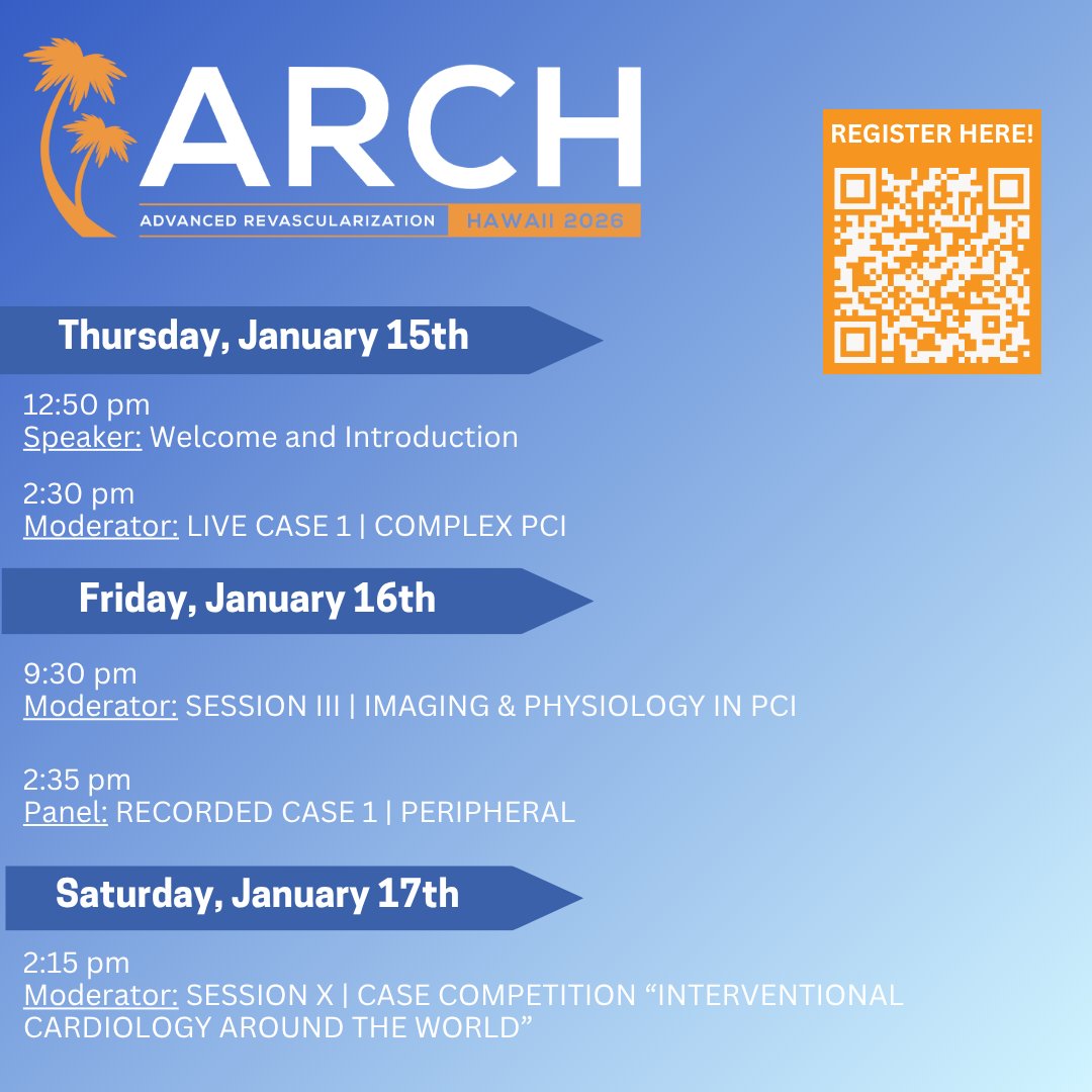 Advanced Revascularization Chapter XIX (ARCH) tweet media