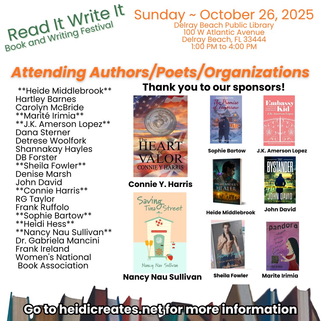 DbForster's tweet photo. #readitwriteit #RIWI #books #authors #delraybeach #florida #sunday #festival https://t.co/eWcEaFolQR