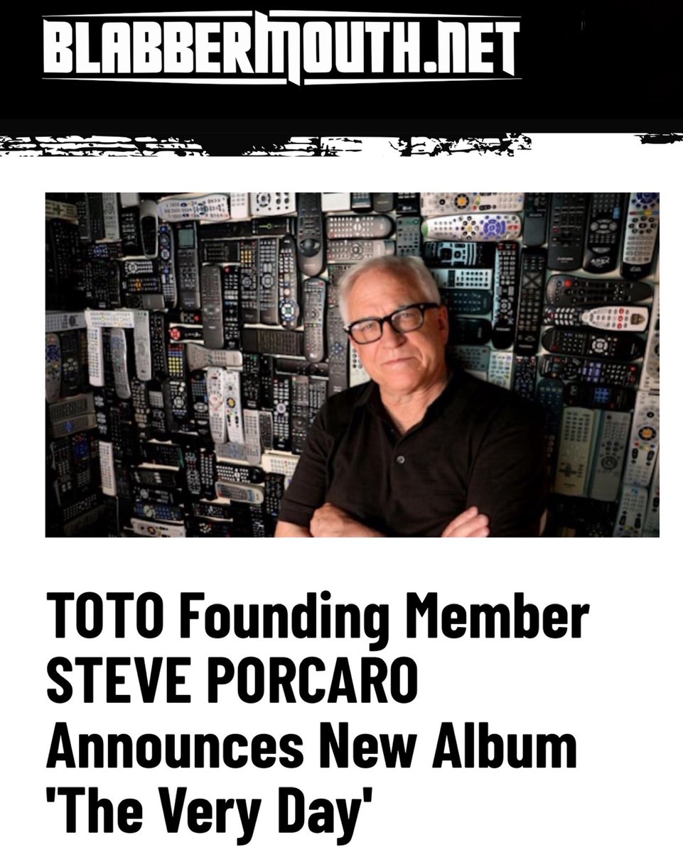 Thanks to Blabbermouth for featuring my album The Very Day!  

“This album is the start of a new chapter for me — no touring, no compromises, just making music on my own terms.”

Check it out here: blabbermouth.net/news/toto-foun…

#steveporcaro #theveryday #blabbermouth #greenhillmusic