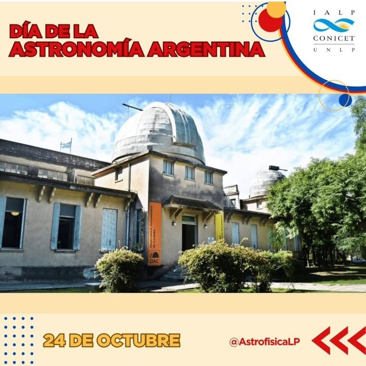 Hace 154 años, Domingo F. Sarmiento sentó las bases de esta hermosa ciencia en nuestro país al fundar el Observatorio Astronómico de Córdoba. Este hito marcó el nacimiento de la astronomía moderna en Argentina. Muy feliz día a quienes hacemos de la astronomía nuestra vocación! 🔭