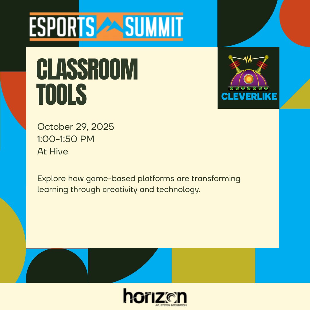 cleverlike's tweet image. 🎙 The Classroom Tools panel goes live today at the Esports Summit 2025!
Erik from Cleverlike joins fellow innovators to share how game-based tools are reshaping classroom engagement and creativity.
#EsportsEdu #EdTech #GameBasedLearning #Cleverlike
esportssummit.live/schedule