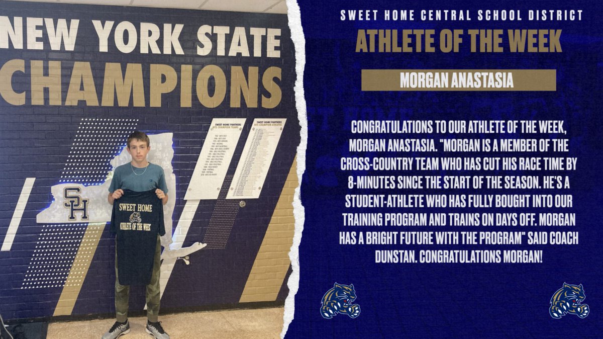 SHCSDAthletics's tweet photo. Congratulations to Morgan Anastasia for being named Athlete of the Week. As a member of the cross-country team, Morgan has taken 8-minutes off his race time through his hard work and dedication to training. Congratulations Morgan! https://t.co/TDR8WSiroq