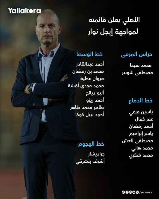 الأهلي يعلن قائمته لمواجهة إيجل نوار في إياب دور ال32 بدوري أبطال أفريقيا 