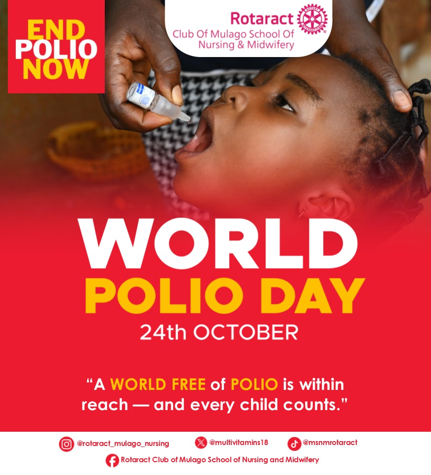 A world free of polio is not just a dream — it’s within our reach.
Let’s keep protecting every child, one drop at a time. 💧❤️
#WorldPolioDay #EndPolioNow #RotaractMulago