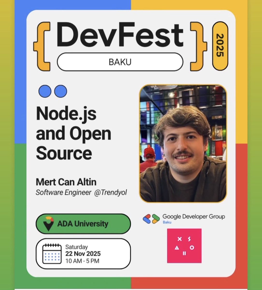 mecaltin's tweet image. November in Azerbaijan! 🇦🇿 Looking forward to helping developers make their first open source contributions and talking about the @nodejs world. Let’s build together! 💚 #OpenSource #NodeJS