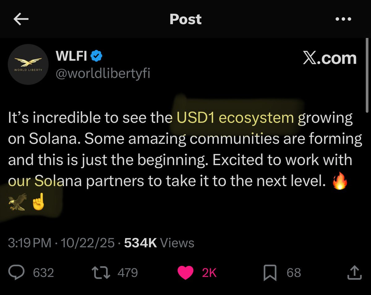 Trump’s WLFI + the biggest Solana DEX (Raydium) are now aggressively pushing USD1 narra

The #1 token on USD1? $VALOR

If u don’t think they’re going to send their flagship past 9 figs you’re brain dead

Smart money is accumulating

Doubt we see the WLFI mascot below $10M again