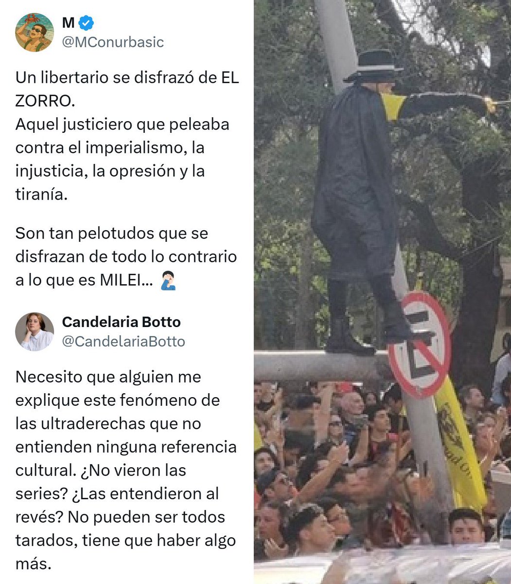"El Zorro":
Por los comentarios sobre tweets que publicaron <a href="/MConurbasic/">M</a> y <a href="/CandelariaBotto/">Candelaria Botto</a>