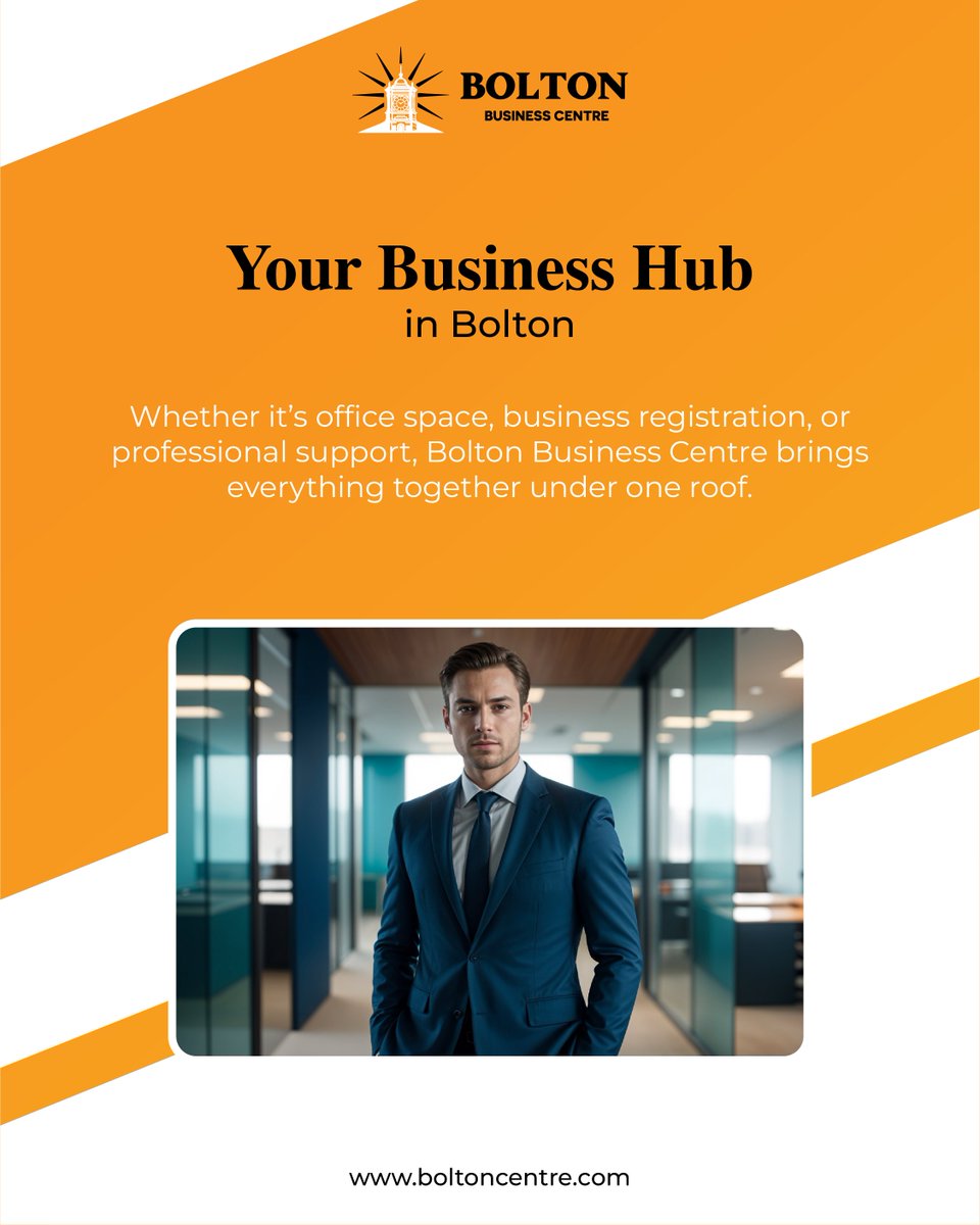 BoltonBusiness's tweet image. From flexible offices to company formation, tax help, and virtual services — Bolton Business Centre is your all-in-one hub for growth. 
🌐 Visit: boltoncentre.com

#BoltonBusinessCentre #WorkspaceSolutions #BusinessUK #EntrepreneurLife #ProfessionalSpaces #UKBusinessHub