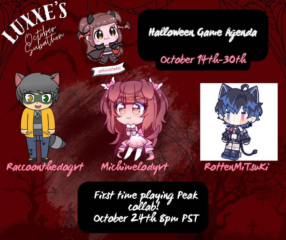 Super fun collab today at 8pm PST! We playing peak for the first time with the lovely <a href="/MichimelodyVT/">Michi Melody 🩷🪽🎶 Angel in training</a> <a href="/RottenMiTsuki/">Mi-Tsu-Ki</a> and <a href="/RaccoonTheDog/">RaccoonTheDogVT | EN PNGtuber</a> !!! Should we do squats for subs again?? 🧐