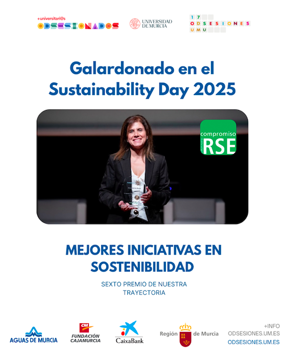UmuODSesiones's tweet image. PREMIO | ♻️🎖️ La @UMU, premiada en la última edición del #SustainabilityDay, organizado por la editora de @CompromisoRSE.

✅ 6º premio que recibimos desde que arrancamos con el proyecto en 2019.

🙏🙏🙏G R A C I A S. 🙏🙏🙏
.
.
#ODSesionadas #ODSesionados #ODS #Agenda2030