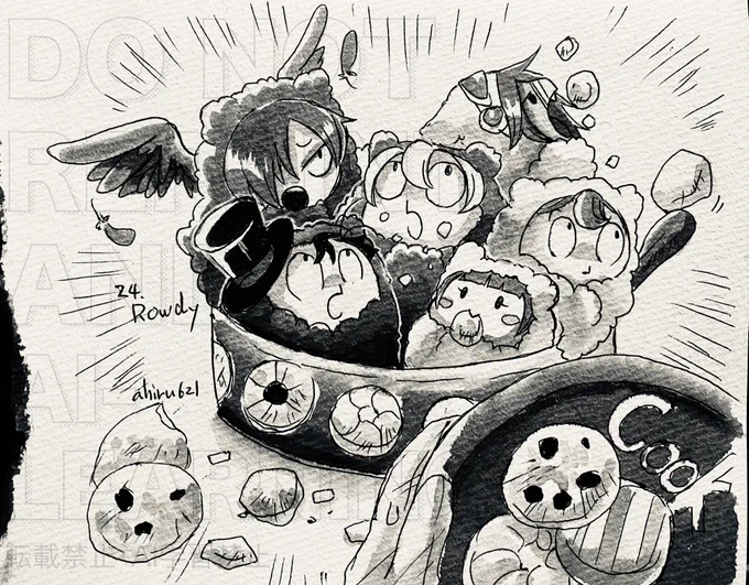24. Rowdy 乱暴な、騒々しい
#Inktober2025
#demoniktober 