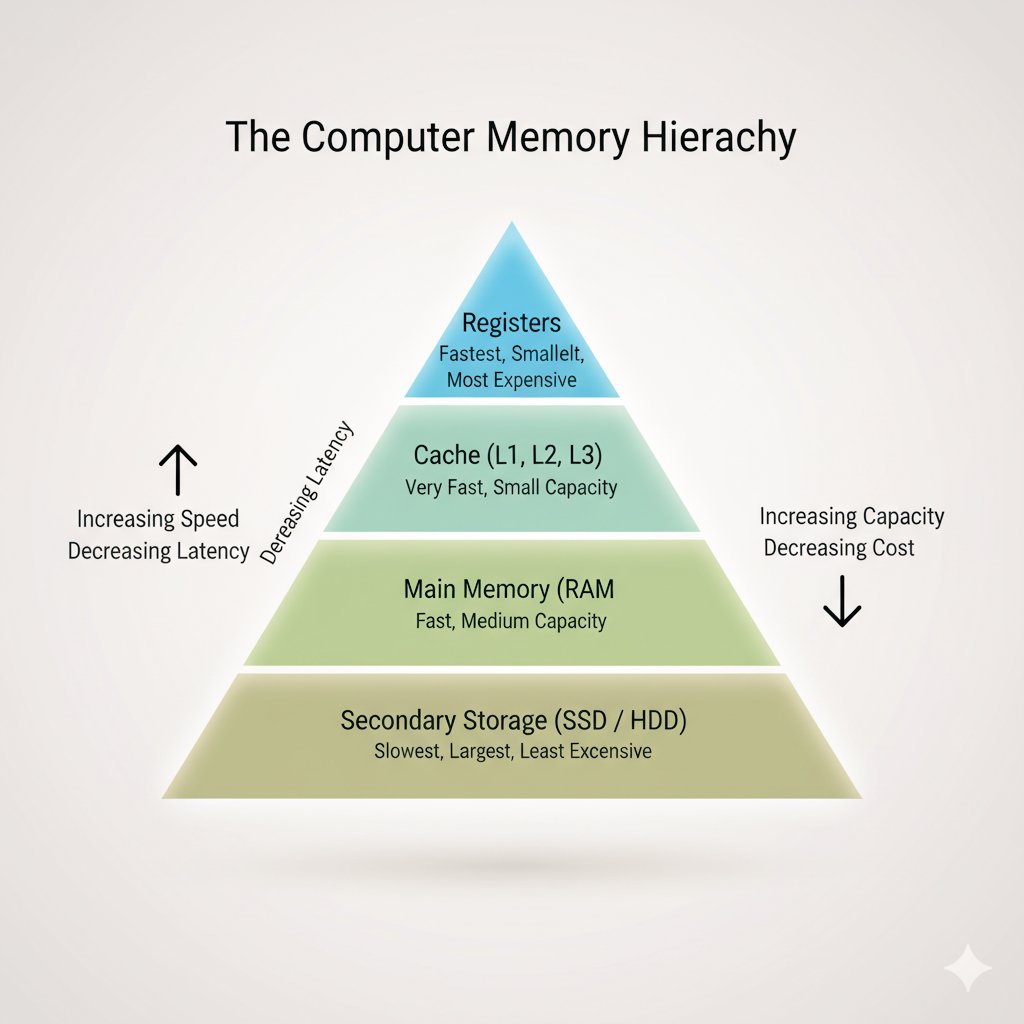 ecelearn05's tweet image. From registers and cache to RAM and ROM — here’s a quick look at the foundation of the Memory Hierarchy 🧠
📖 See the full post with complete explanation on Instagram 👇
🔗instagram.com/ecelearn?igsh=…

#MemoryDevices #ComputerOrganization #ECE #EngineeringConcepts #ElectronicsBasics