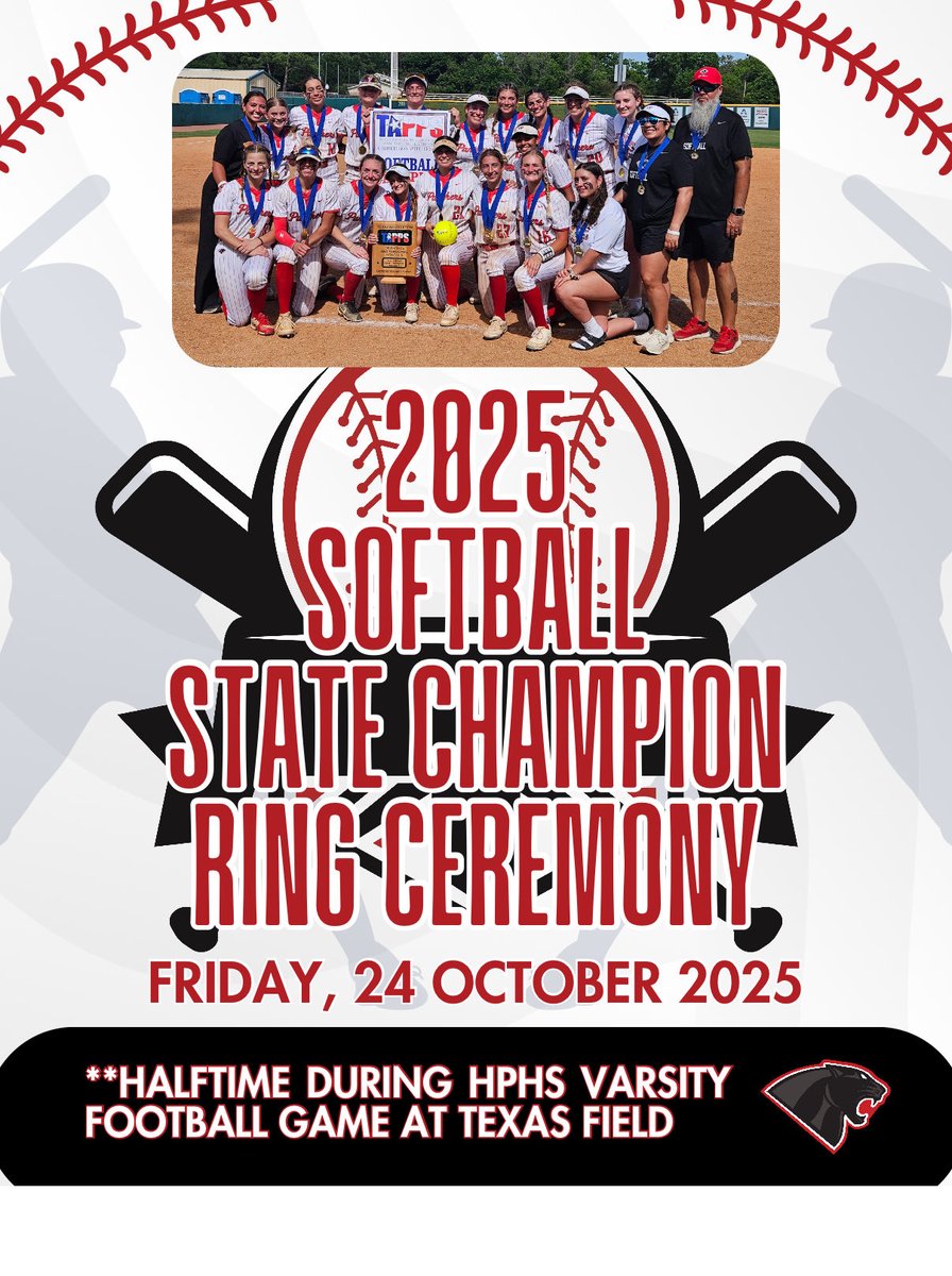 HPsoftball_fans's tweet photo. 🥎 Getting their STATE CHAMPIONSHIP rings tonight! Hyde Park HS will celebrate the 25’ softball team during half time at tonight’s 5pm football game @ASJSportsATX @TAPPSSoftball 
@Rickyprep @VypeATX @varsity_news  @var_austin https://t.co/CmHoSCq8Ci