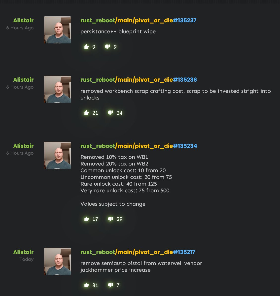 Protox0's tweet image. MASSIVE changes to Scrap use are incoming. No more Scrap when crafting workbenches! Removal of scrap tax when researching, massive reduction to Scrap unlocks. P2 removed from waterwell vendor &amp;amp; jackhammer price increased.