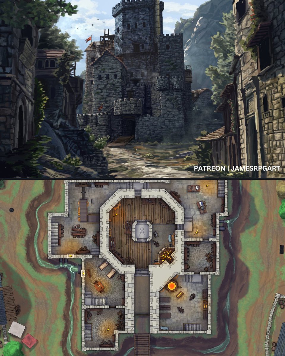 JamesRPGArt's tweet photo. With 7 levels to explore, Tinkerer’s Tower is alive with the hum of invention. This repurposed keep, nestled in the heart of a small town, houses a reclusive Artificer and their curious creations.

Map by @Reclusive_Carto https://t.co/IXGxOT3uQ6