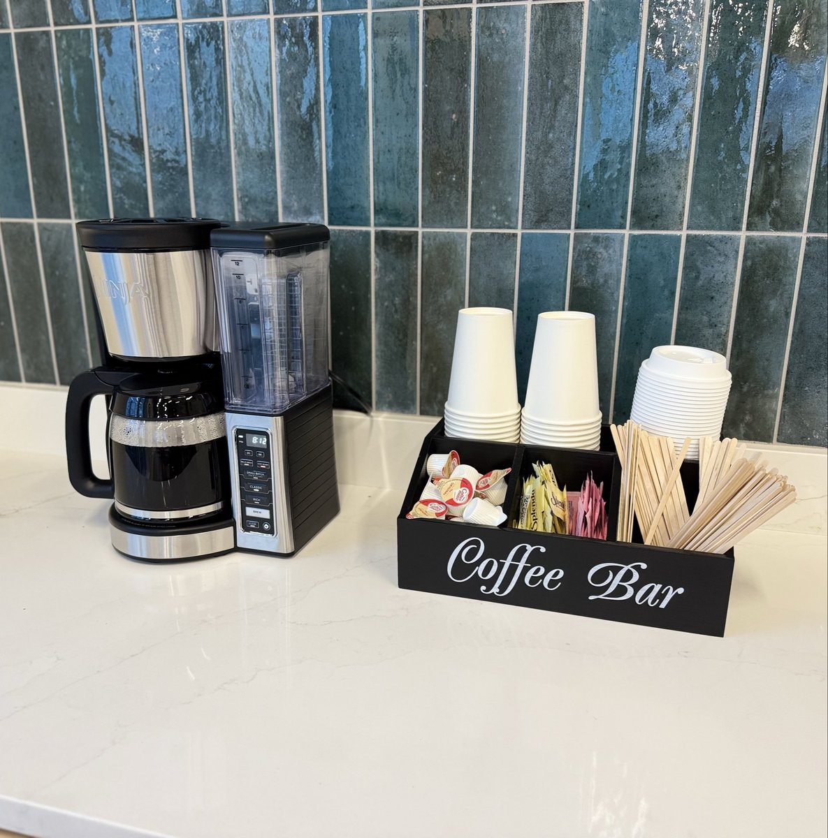 Happy Friday! 👋☕ As our first 36N residents are moving in, we’re making everything cozy for them! We got our coffee bar set up this morning and residents enjoyed a hot cup of joe on this rainy day. ☔