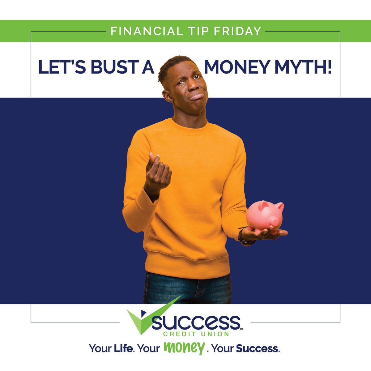 SuccessCU's tweet image. Financial Tip Friday: Let's Bust a Money Myth! 💥
Ready to build your roadmap? We can help you create a plan that fits your life. 
Stop by Success Credit Union today!
#SuccessCreditUnion #FinancialLiteracy #Budgeting #MoneyMyths #FinancialGoals #CreditUnionLife