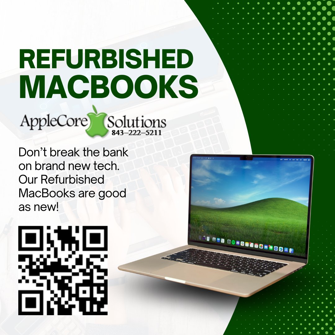 ApplecoreSam's tweet image. Get Apple performance without the premium cost. 🍏✨ Our certified refurbished MacBooks are budget-friendly, reliable, and built to last. #PreLovedMacs #TechOnABudget