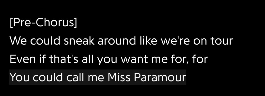 i feel like these lyrics are a valid reason for me to open twitter again. HAYLEY. WILLIAMS.