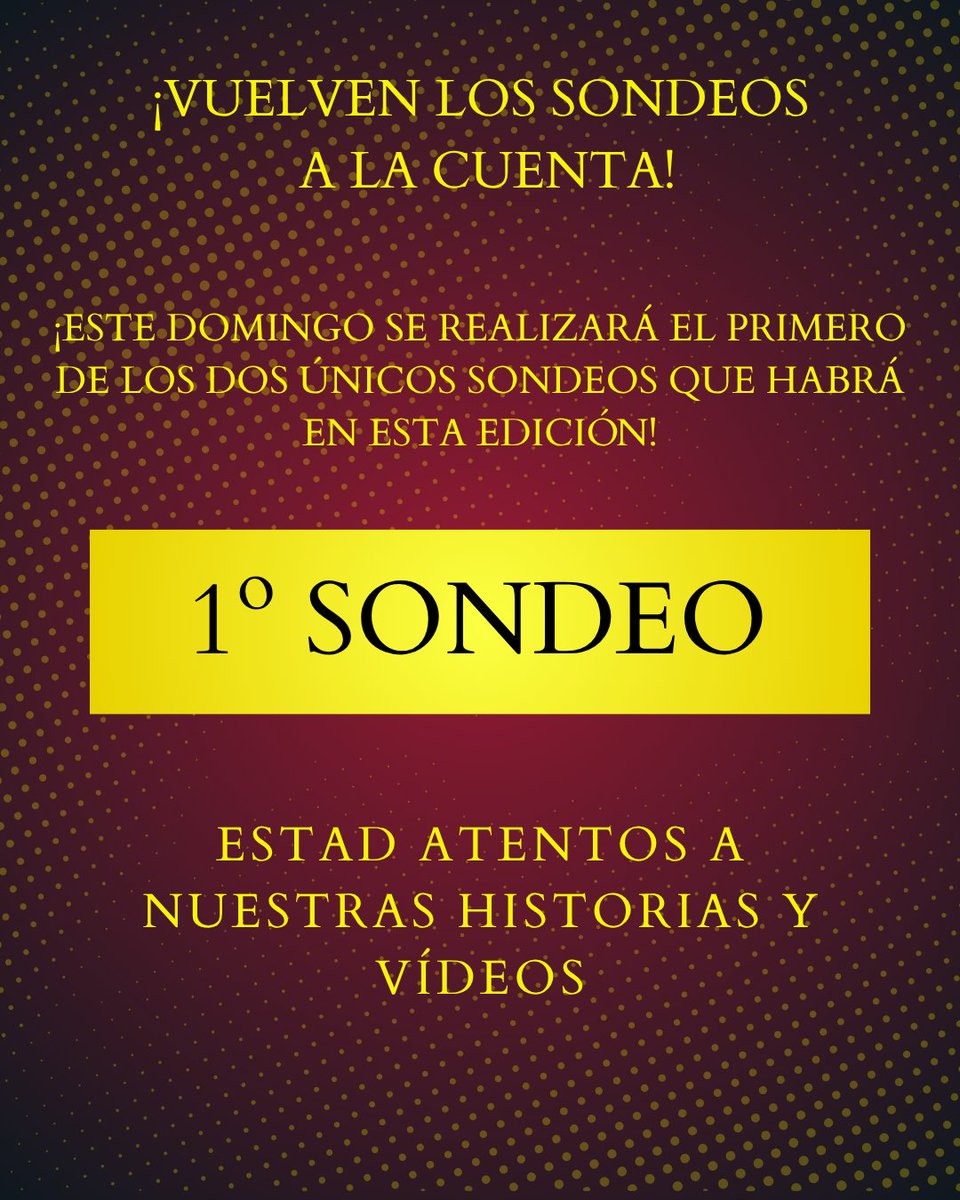 🔴PRIMER SONDEO🔴

A partir del domingo comenzarán los sondeos con los que crearemos una interacción con la audiencia acerca de las marchas que se van presentando.

¡El martes sabremos los resultados de este sondeo!

#marchavisionvi #sondeo #marchas #cofrade
