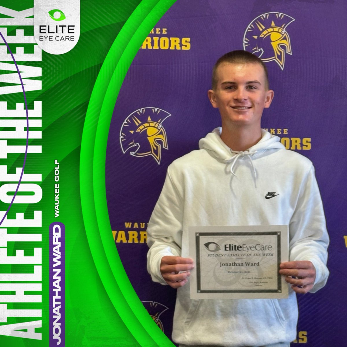waukee_warriors's tweet photo. Congratulations to Jonathan Ward for being nominated as Waukee's Elite Eye Care Athlete of the Week.

Jonathan was a runner-up medalist at last week's state tournament and maintains a 3.856 cumulative GPA.
#GoWarriors https://t.co/SeC3r5RfuG