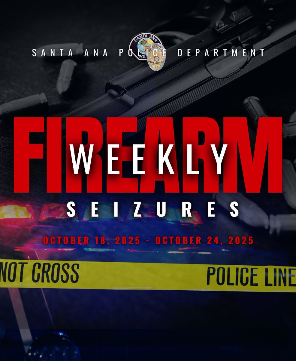 SantaAnaPD's tweet photo. #SantaAnaPD #WeeklyFirearmSeizures 10/18/2025 - 10/24/2025 #GunsOffTheStreets https://t.co/znK1JolqDT